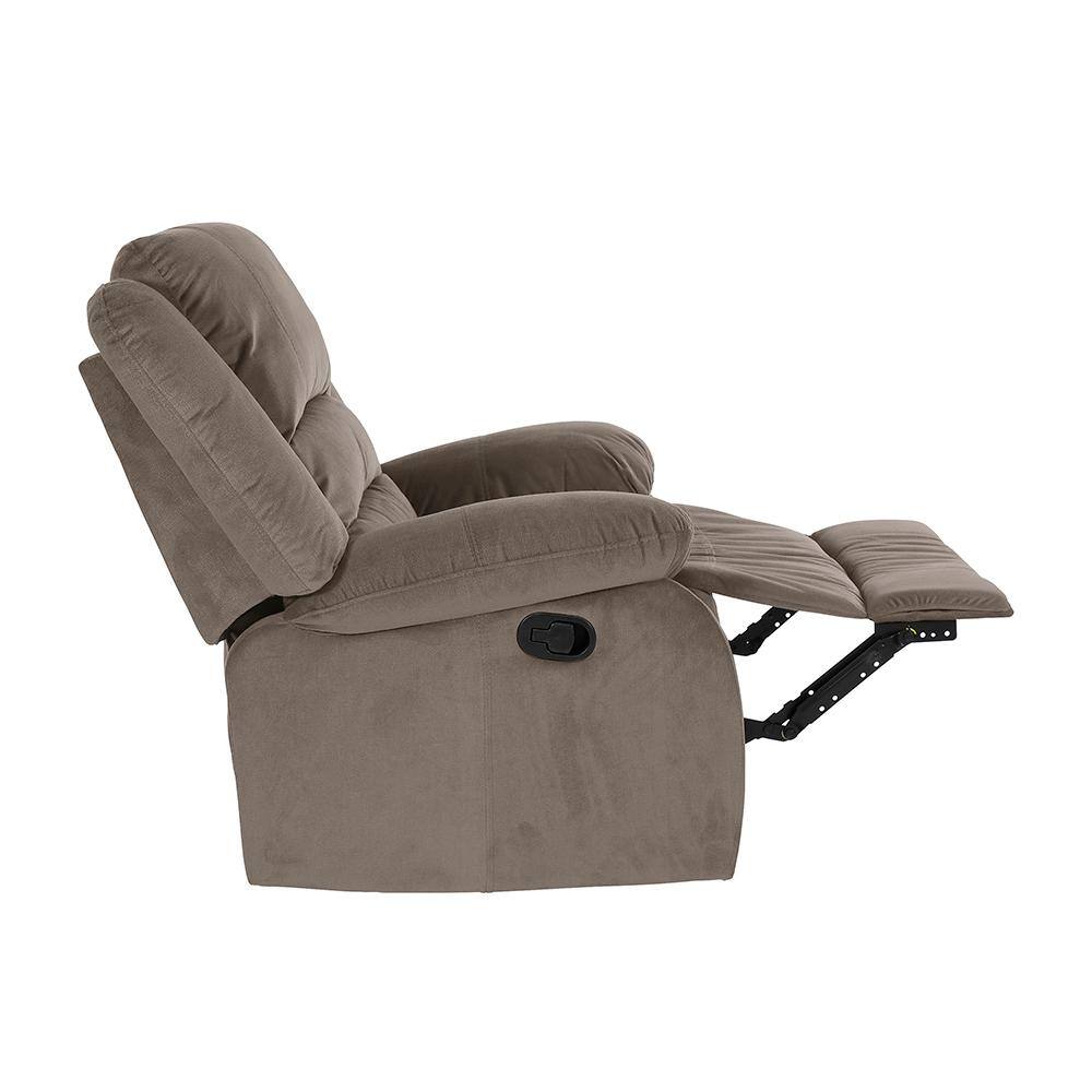 Chocolate Microfiber Recliner with Manufactured Wood Frame