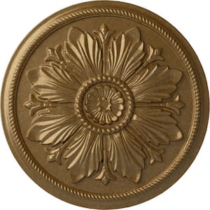 23-5/8 in. x 1-1/2 in. Kaya Urethane Ceiling Medallion (Fits Canopies upto 5-1/4 in.), Pale Gold