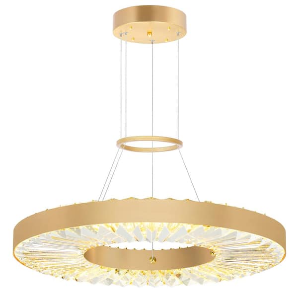 CWI Lighting Bjoux 1 Light Integrated LED Chandelier With Sun Gold Finish
