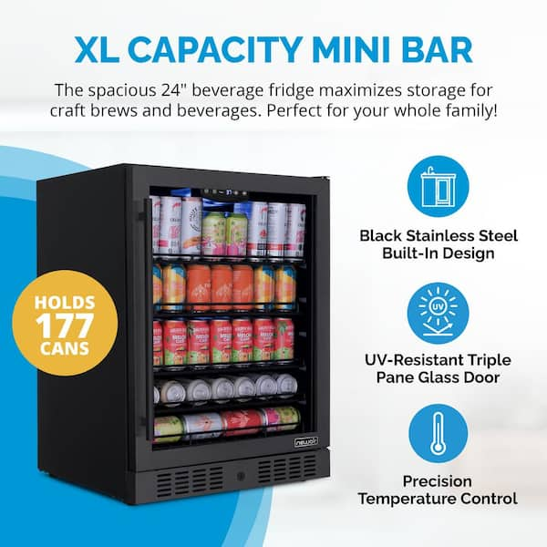 24 inch Beverage Refrigerator - 154 Cans Capacity Beverage Cooler