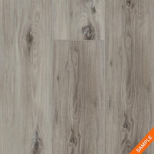 Take Home Sample - 5 in. W x 7 in. L Banff Gray Hickory Click Lock Waterproof High Traffic Luxury Vinyl Plank Flooring