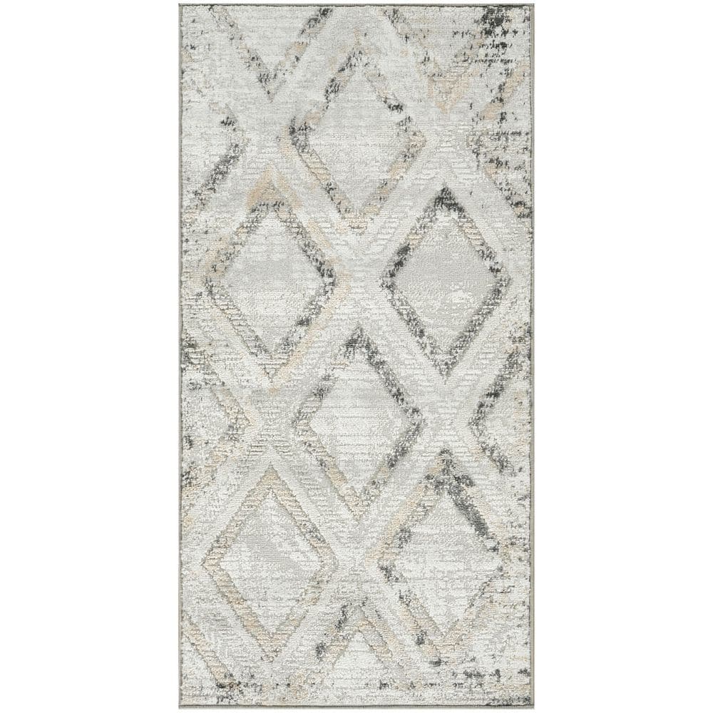 Dekor Grey Charcoal 2 ft. x 4 ft. Diamond Contemporary Area Rug price history on PriceWatchPro