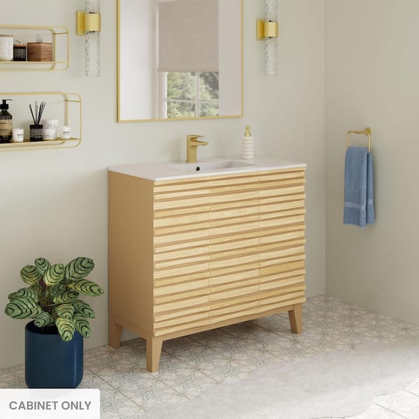 Swiss Madison Cascade 36 in. W x 18 in. D x 35 in. H Bath Vanity Cabinet without Top in Oak