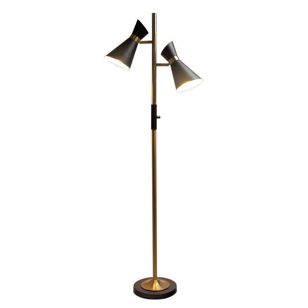 ElaineDoge 53 in Gold Industrial Farmhouse 1-Light Standard Floor Lamp for Living Room with Metal Shade price history on PriceWatchPro
