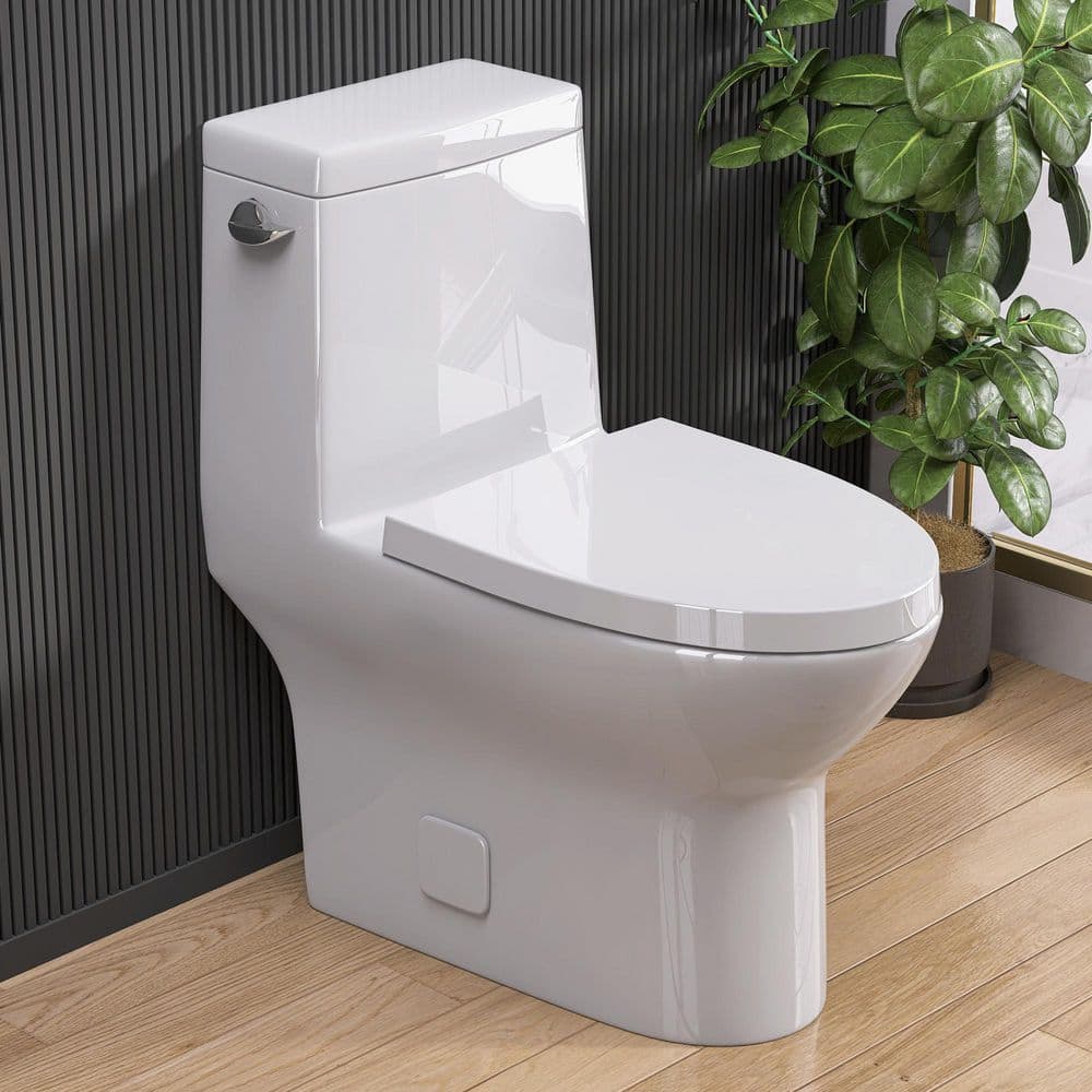 One-Piece 1.28 GPF Single Flush ADA Compliant Comfort Height Elongated Toilet in White Soft Close Seat Included price history on PriceWatchPro