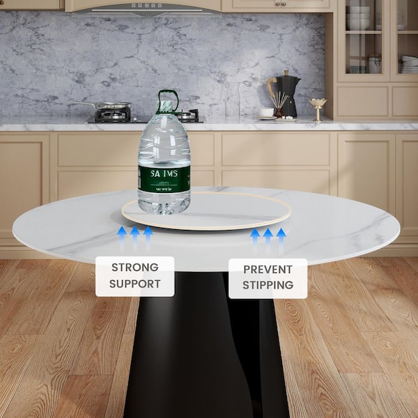 Magic Home 20 in. W Round Sintered Stone Kitchen Lazy Susan