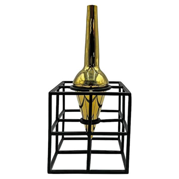 Black 9 in. Amphora Cage Vase