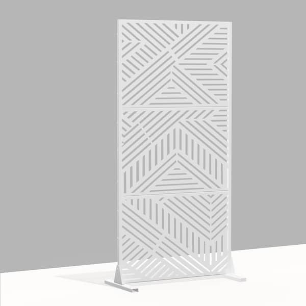 Dovelina 72 in. Ivan Metal Outdoor Garden Fence Privacy Screen Garden Screen Panels in White
