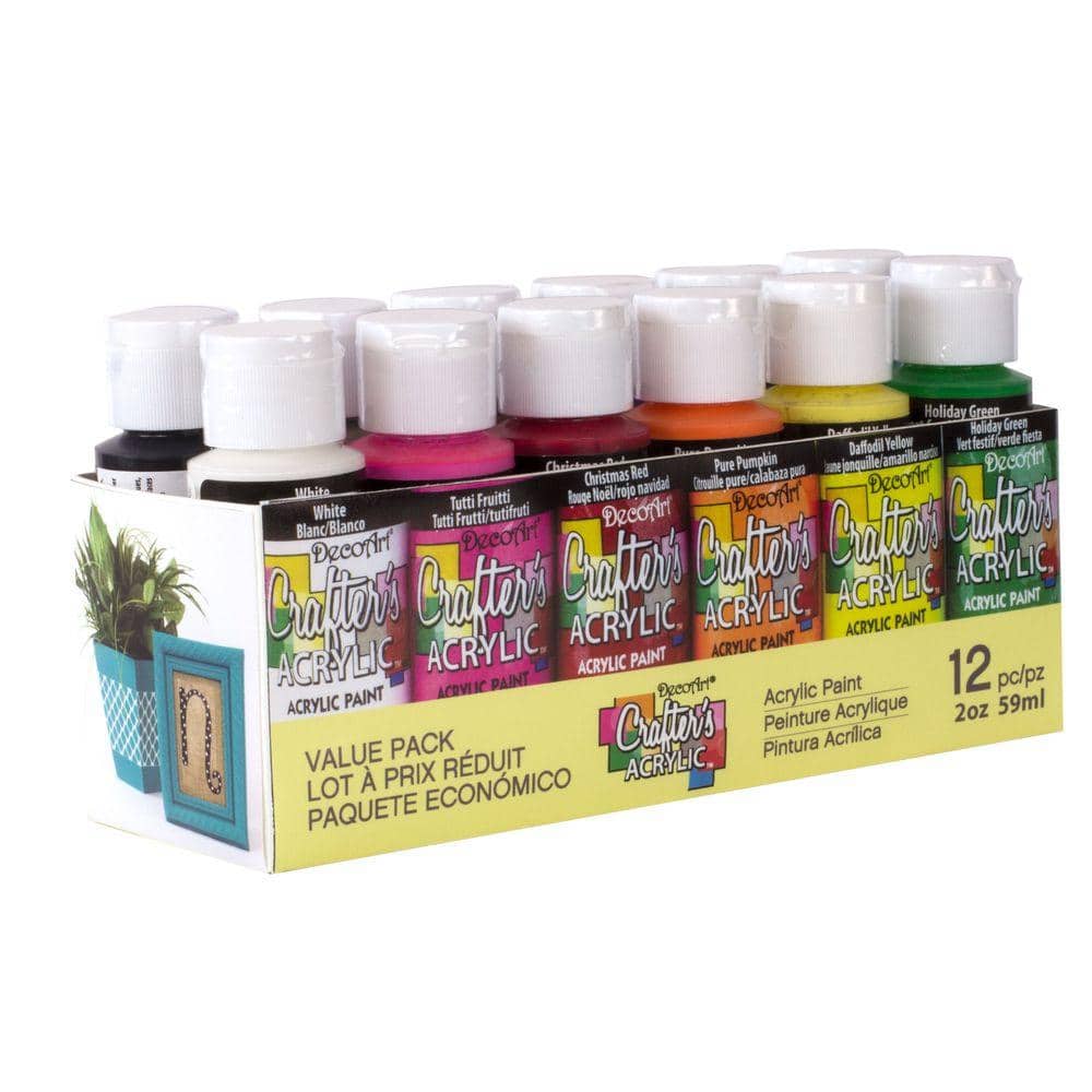 Decoart Crafter's Acrylic Paint Value Pack 12pc