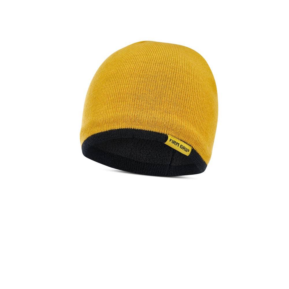 FIRM GRIP Men's Yellow Fleece-Lined Beanie Hat 63504-012 - The Home Depot