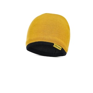 Men's Yellow Fleece-Lined Beanie Hat