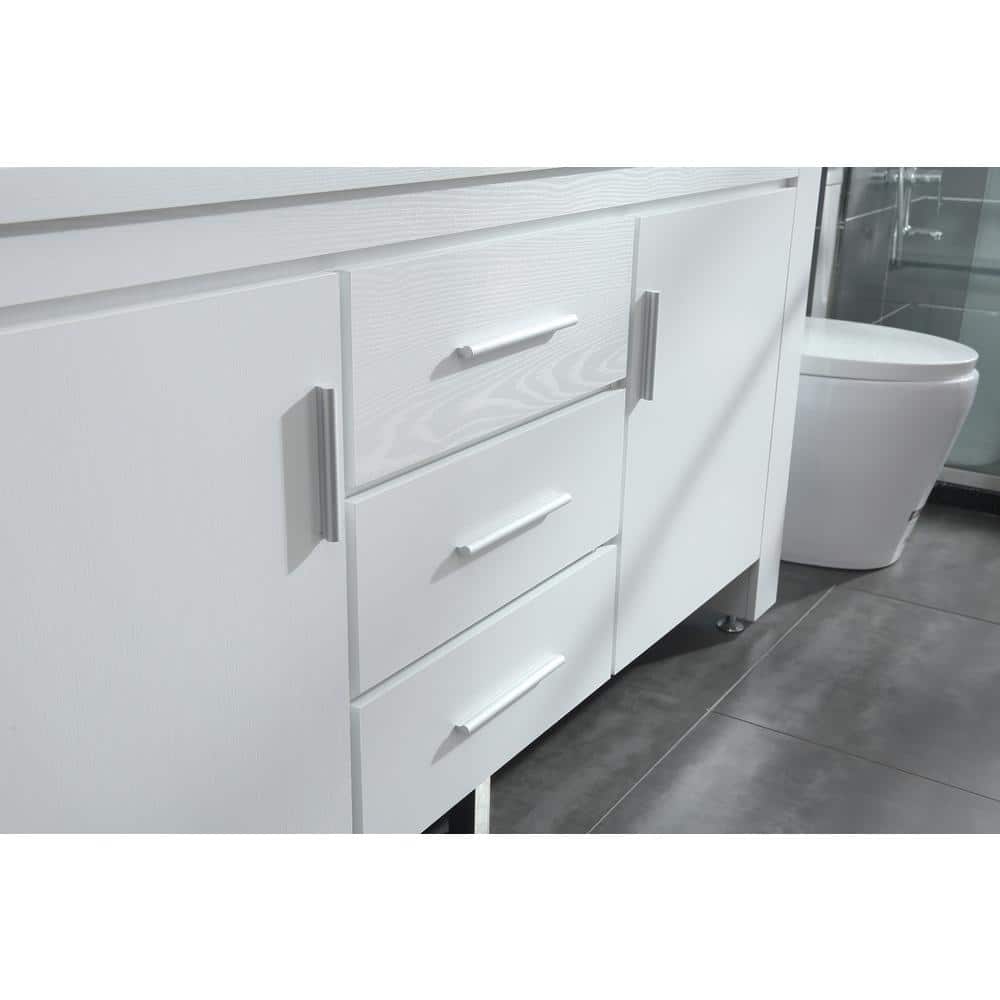 Washington 72" White Veneer Double Sink Vanity Set with Mirrors