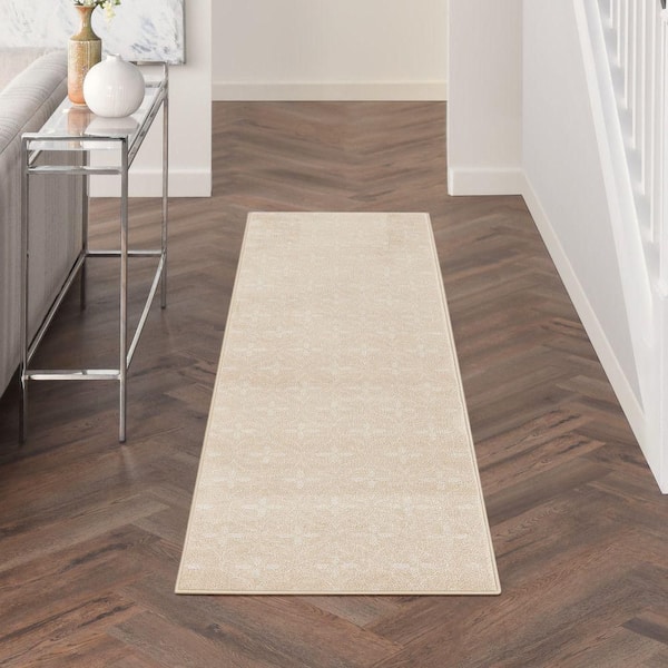 Essentials Ivory Beige 2 ft. x 8 ft. Moroccan Contemporary Runner Area Rug