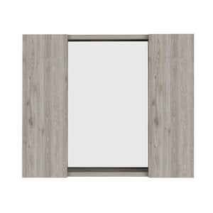 23.6 in. W x 19.5 in. H Light Gray Rectangular Wall Surface Mount Bathroom Storage Medicine Cabinet with Mirror
