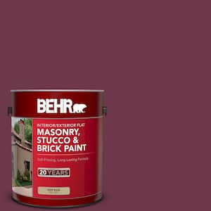 1 gal. #PPU1-14 Formal Maroon Flat Interior/Exterior Masonry, Stucco and Brick Paint