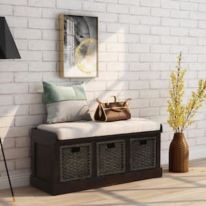 Home Decorators Collection Haze Brown Finish Wood Entryway Bench with  Cushion and Concealed Storage (41.5 in. W x 19 in. H) SK19326Br1-H - The  Home Depot