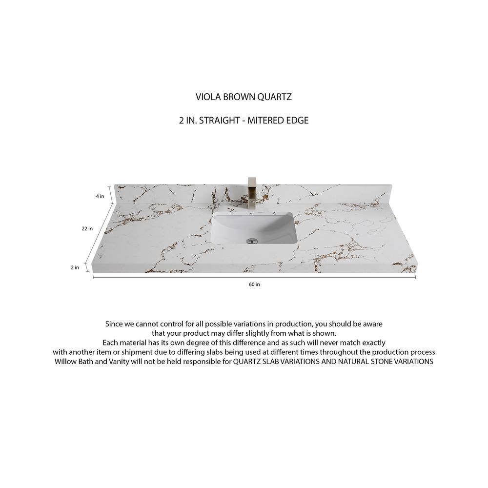 Atlanta Teak 60'' Single Bathroom Vanity with Quartz Top