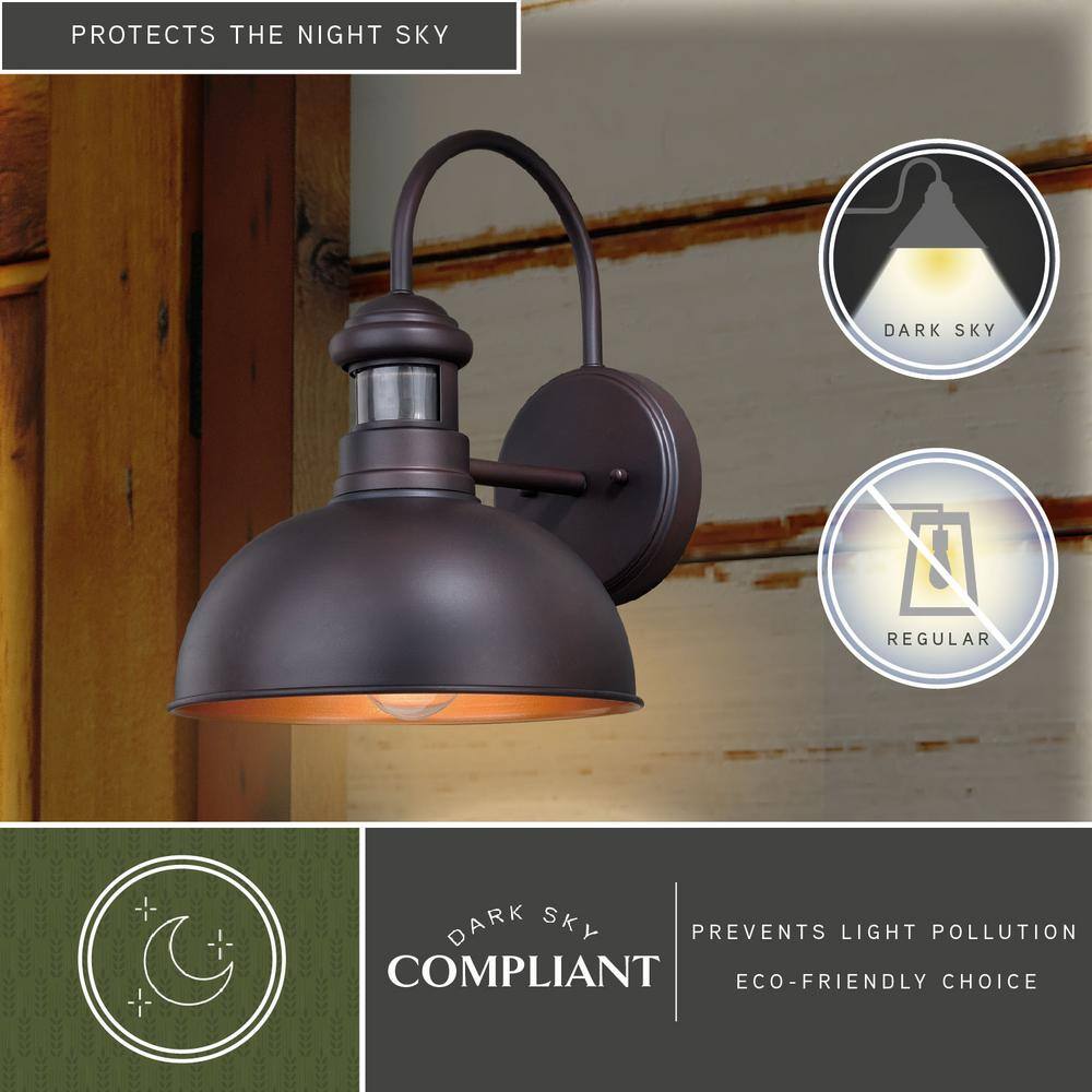 Franklin Bronze Dimmable Motion Sensor Outdoor Wall Light