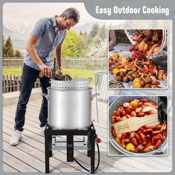 FEASTO 60 qt. Seafood Boiling Kits-Crawfish Boiler with Strainer