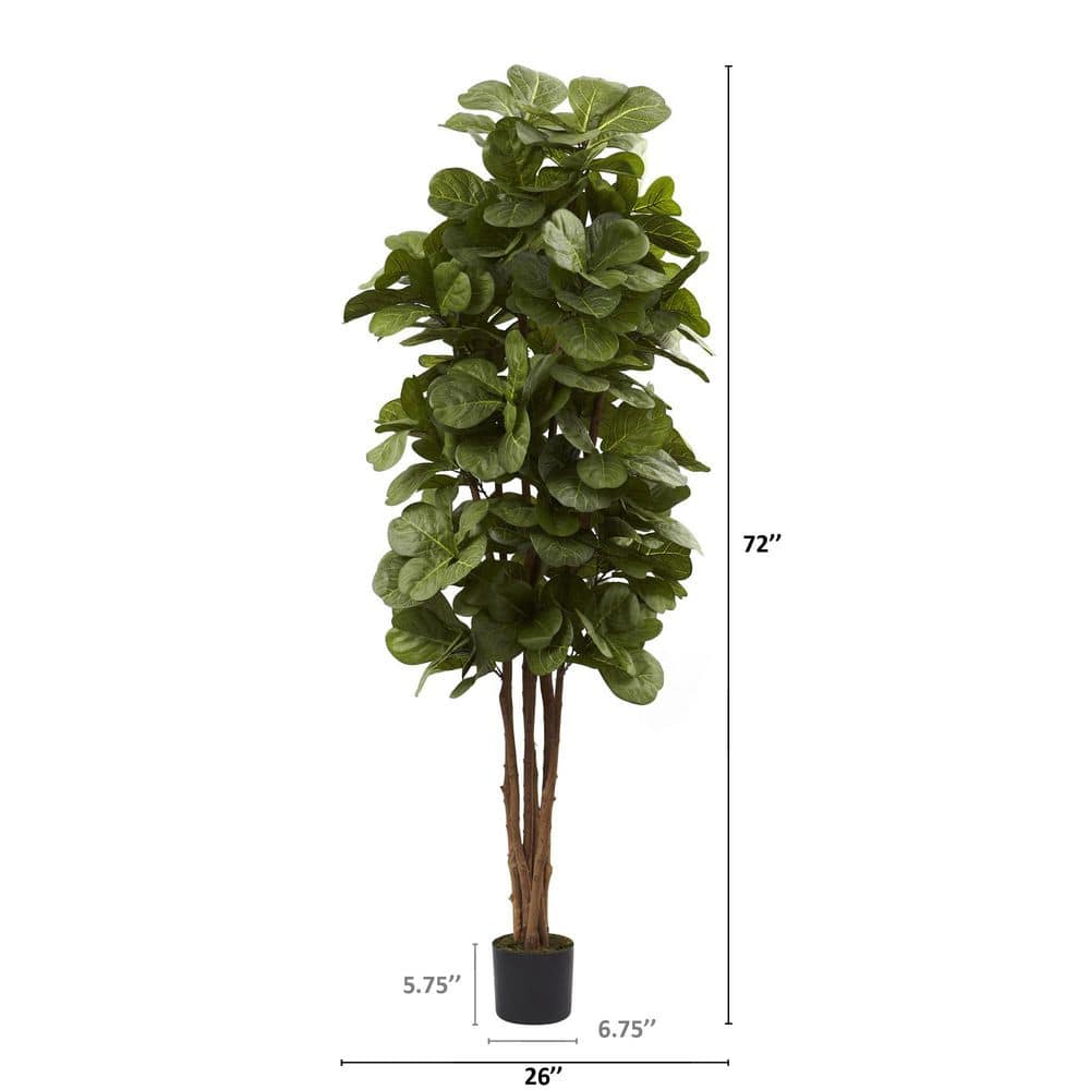 Verdant Charm 6' Silk Fiddle Leaf Fig in Decorative Planter