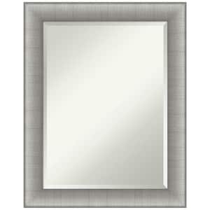 Elegant Brushed Pewter 22.75 in. H x 28.75 in. W Framed Wall Mirror