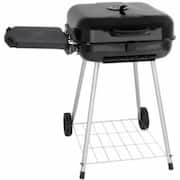 22 in. Square Charcoal Grill with Foldable Side Shelf in Black