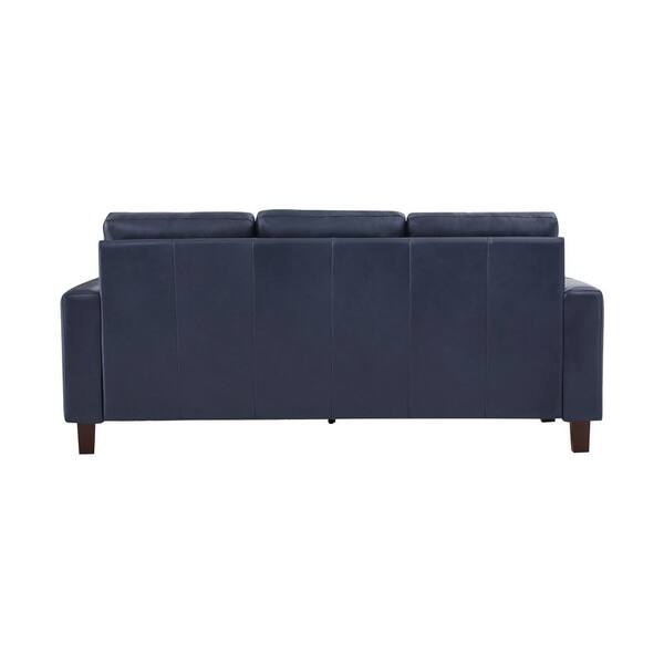 OrangeOne Sampson 84 in. Genuine Leather Square Arms 3-Seat Sofa