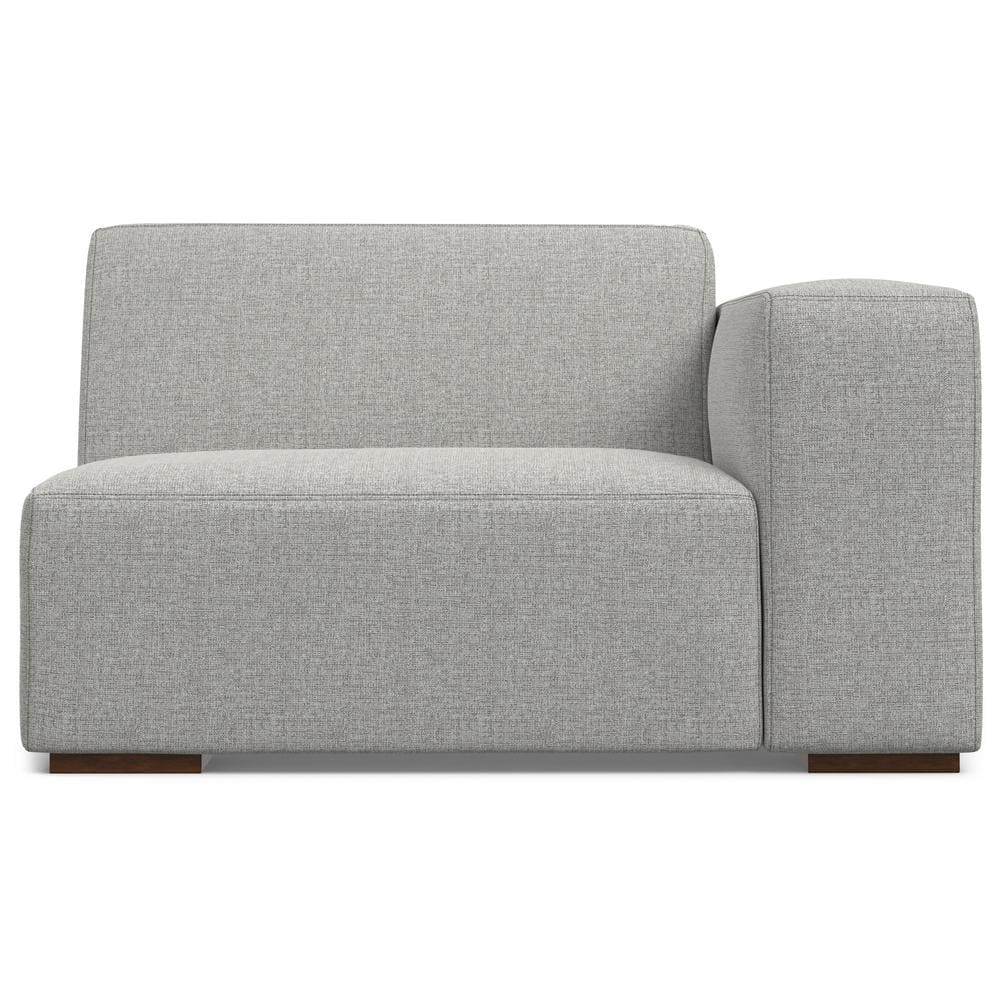 Denver Pale Grey 44-inch Right-Arm Sofa Module in Performance Fabric