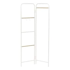 Metal Clothing Rack, Clothes Organizer, Foldable, Metal Garment Rack, White,26.38 in. L x 13.78 in. W x 59.06 in. H