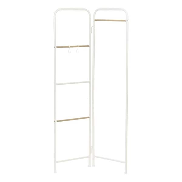 IRIS Metal Clothing Rack, Clothes Organizer, Foldable, Metal Garment Rack, White,26.38 in. L x 13.78 in. W x 59.06 in. H