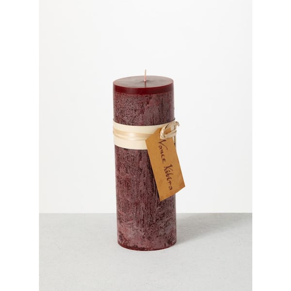 Vance Kitira 9" Wine Timber Pillar Candle