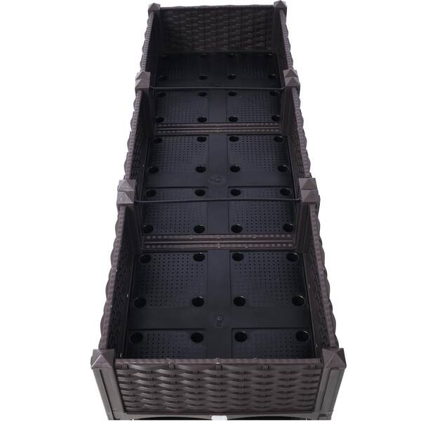 Brown 47 in. x 15 in. x 27 in. Plastic Planter Raised Beds