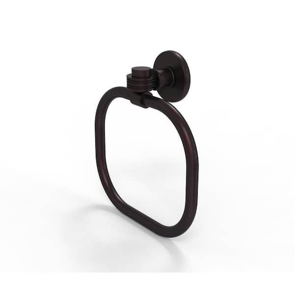 Allied Brass Continental Collection Towel Ring with Dotted Accents in Antique Bronze