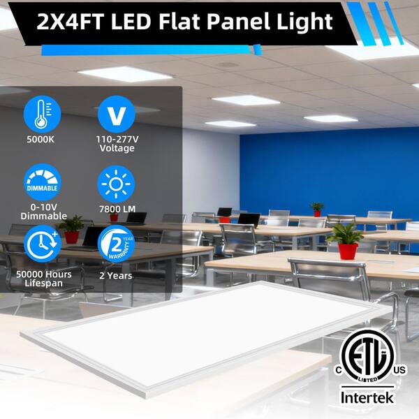Bieuoram 2 ft. x 4 ft. 7800 Lumens Integrated LED Panel Light