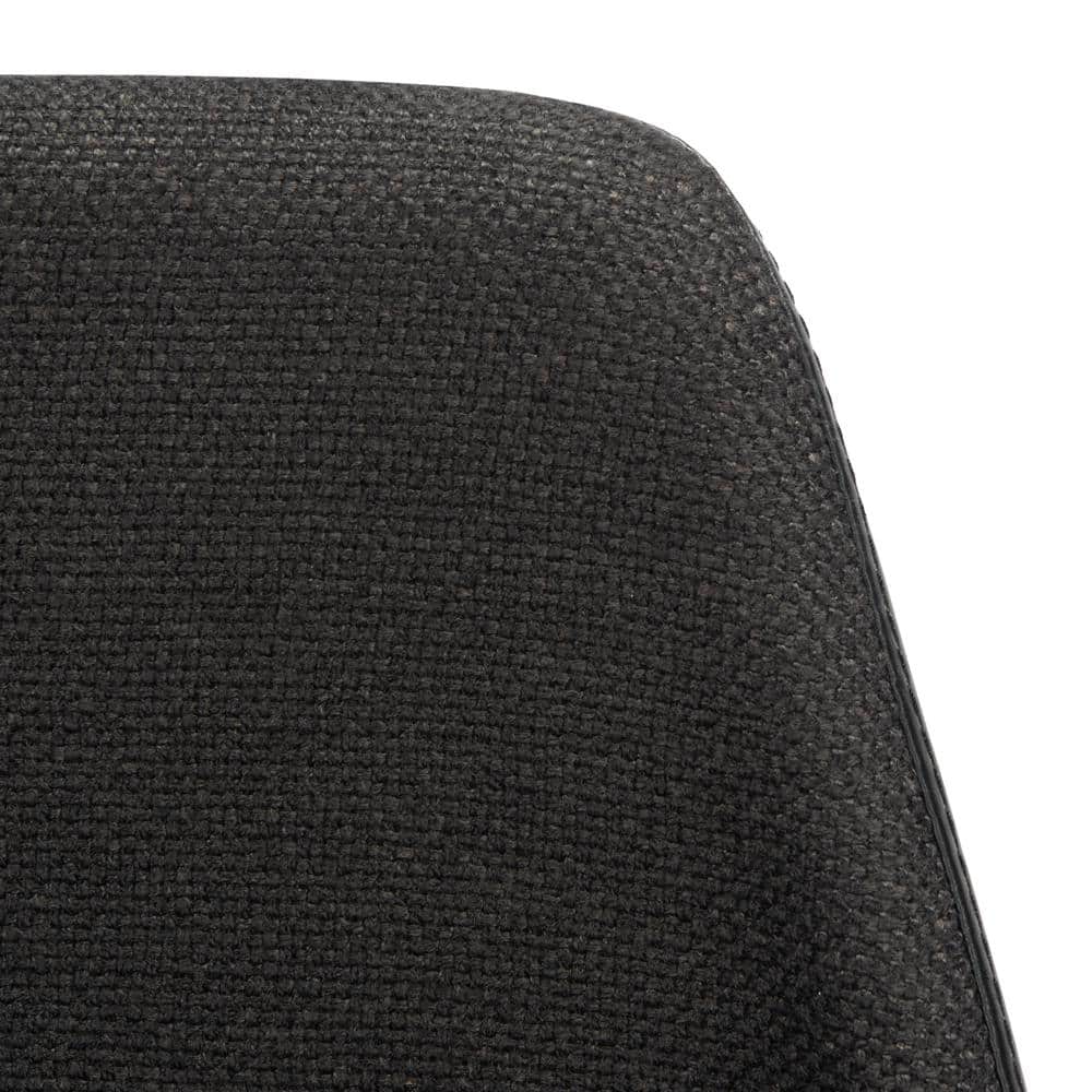 Saddle Style Black Leather Counter Stool with Gold Metal Frame