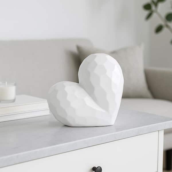 Liv & Skye Gold 8 in. x 8 in. Ceramic Heart Sculpture