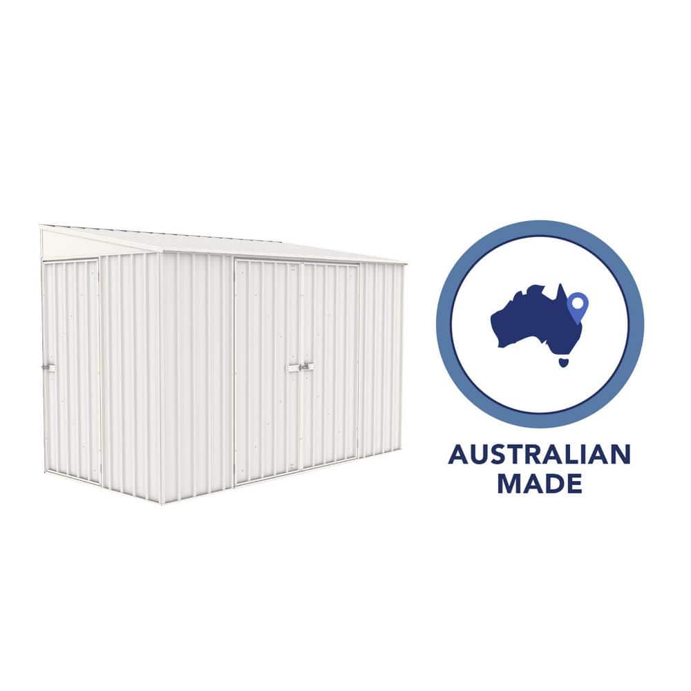 Durango 10' x 5' White Galvanized Steel Bike Shed