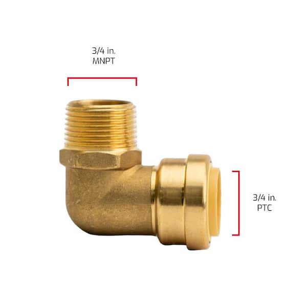 1/4 Npt Quick Connect 5-Pack 1/4" OD X 1/4" NPT Male Straight Push-to-Connect Air Fittings – Brass, By WIC Valve Push To Connect Fittings - Foto 7
