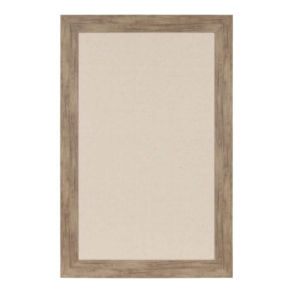 DesignOvation Beatrice Rustic Brown Rectangle Fabric Memo Board 214723 ...