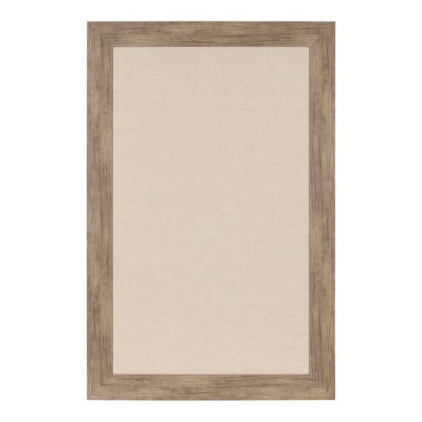 DesignOvation Beatrice Rustic Brown Rectangle Fabric Memo Board