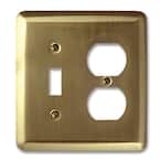 Brass 2-Gang 1-Toggle/1-Duplex Wall Plate (1-Pack)