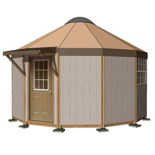 Unbranded Yurt Cabin 16 ft. 7 in. Dia 217 sq. ft. 12 Wall Luxury Kit ADU Rental Unit Guest House