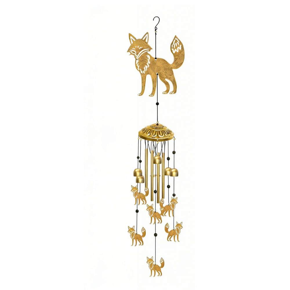 5 in. x 38 in. Metal Fox Large Wind Chime for Outside HPFQB2GZ8W