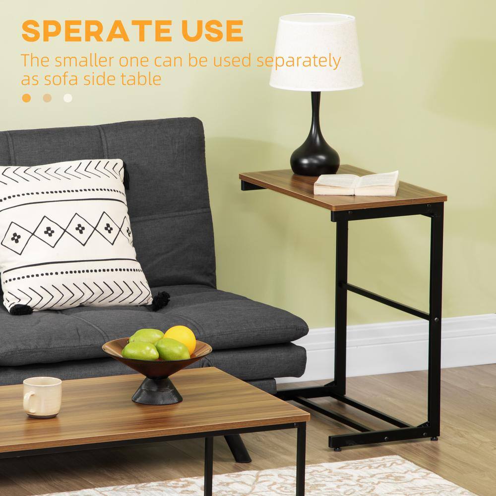 Modern Black Loop-Legged Nesting Coffee Table Set