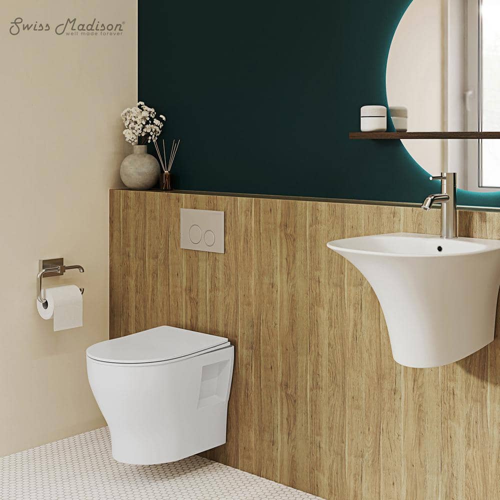 Ivy II Glossy White Ceramic Wall-Hung Elongated Toilet Bowl