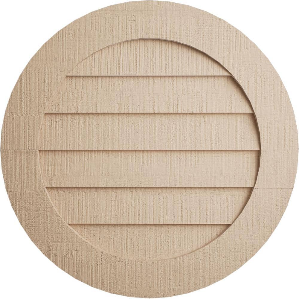 Round 30 in. x 30 in. Primed Tan Timberthane Polyurethane Rough Cedar Non-Functional Gable Vent price history on PriceWatchPro