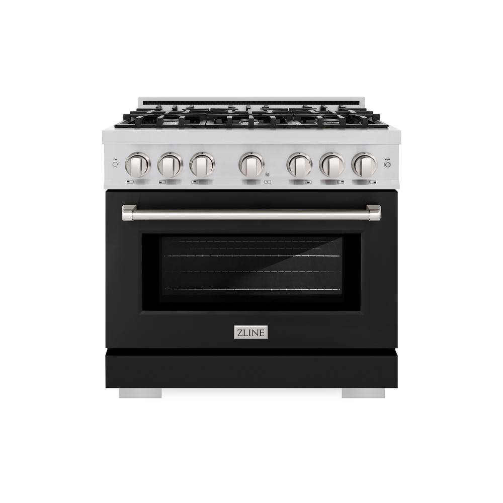 Select 36 in. 6-Burner Dual Fuel Range with Convection Oven in Stainless Steel and Matte Black Door price history on PriceWatchPro