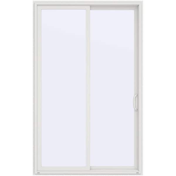 JELD-WEN 60 in. x 96 in. V-4500 Contemporary White Vinyl Right-Hand Full Lite Sliding Patio Door