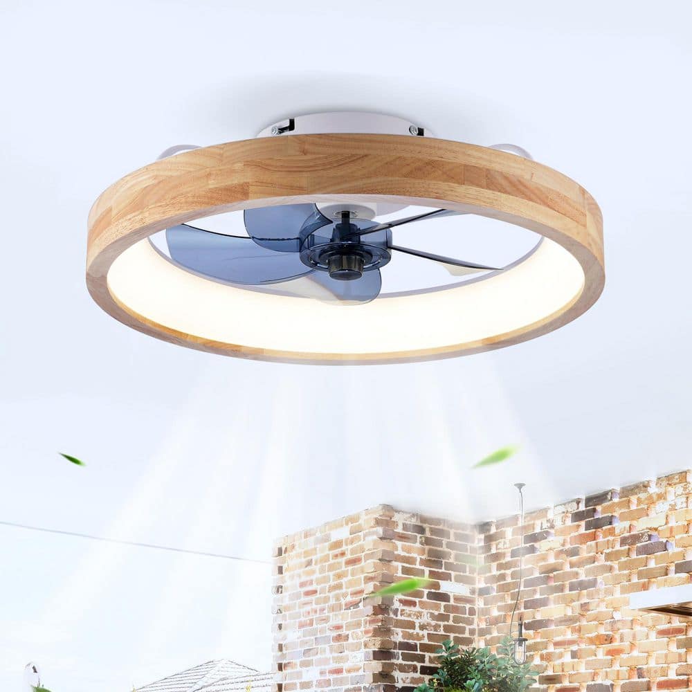 20 in. Indoor White Wood Modern Timer Flush Mount Standard Ceiling Fan with Dimmable Integrated LED and Remote Included price history on PriceWatchPro