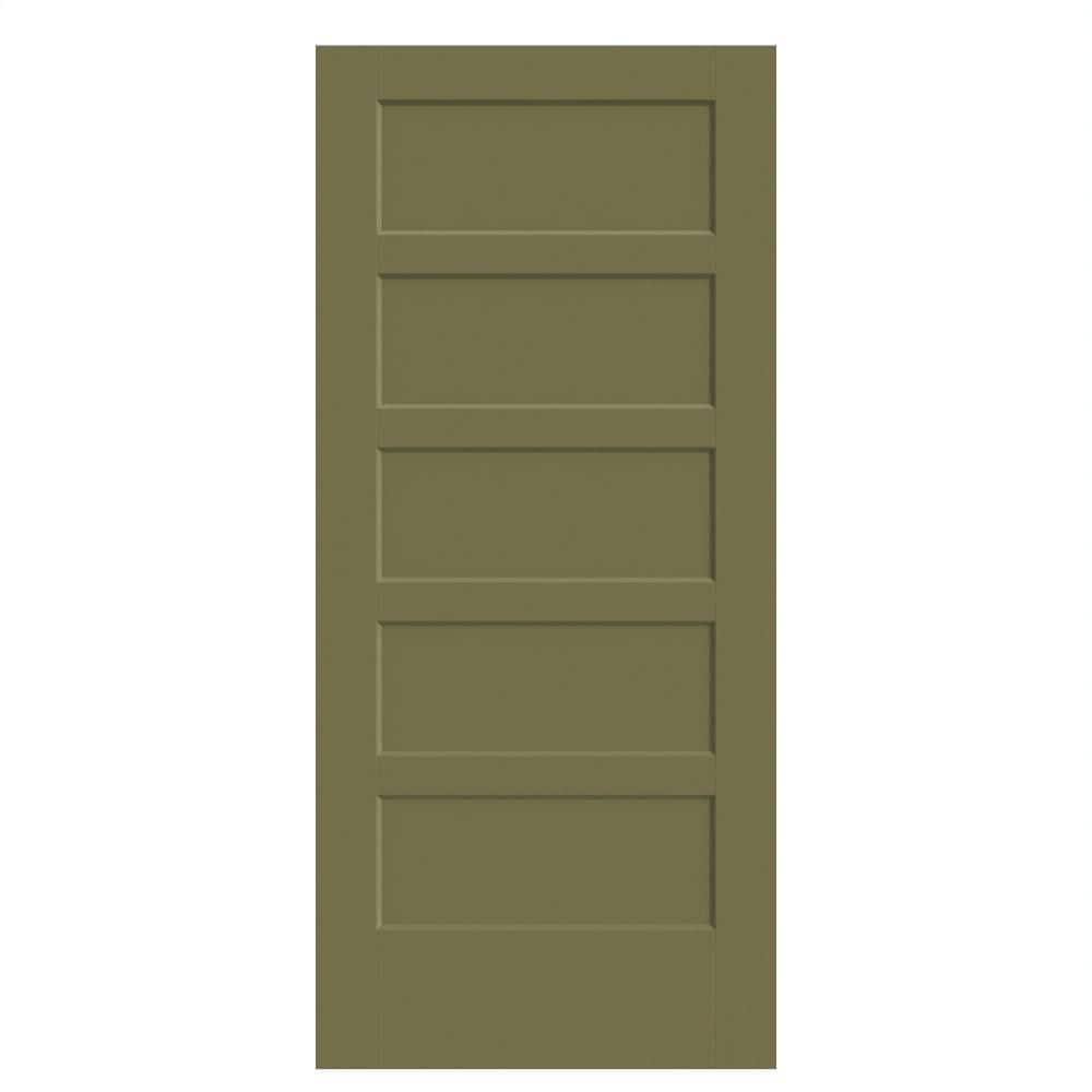 36 in. x 80 in. 5-Panel Bayshore Single Bore Hollow Core Truly Olive Molded Composite Interior Door Slab price history on PriceWatchPro